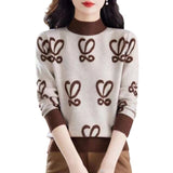 Fashion Casual Half Turtleneck Pullover Loose Slimming Ladies