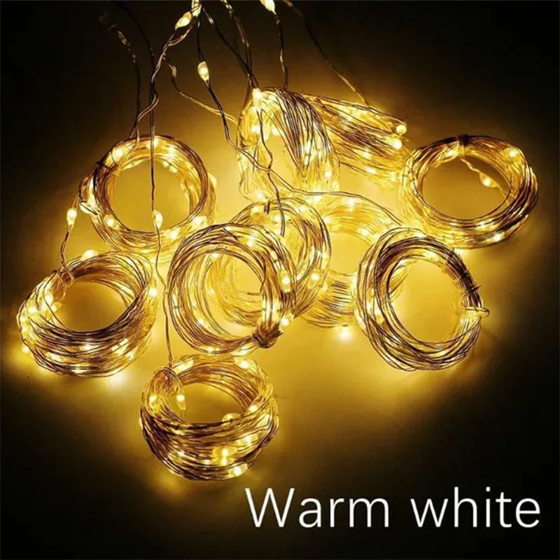3M LED Lights String Fairy Decoration USB Holiday Curtain Garland Lamp 8 Mode for Home Garden Christmas Party New Year Wedding