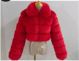 Lapel Imitation Fox Fur Long Sleeve Stitching Women's Light Luxury